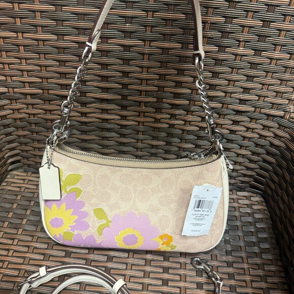coach Teri Shoulder Bag In Signature Canvas With Floral Print cbg73 - Picture 3 of 9